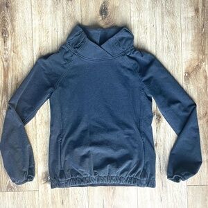 Lululemon Blue Mock Neck Pullover with Zippered Kangaroo Pocket - Size 4